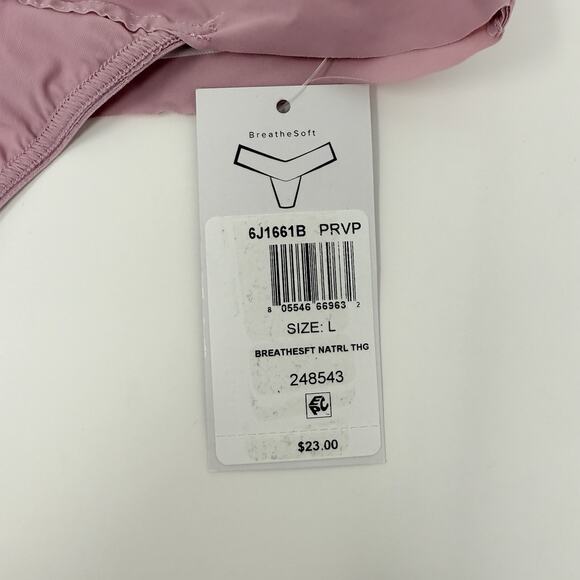 Hanky Panky BreatheSoft Natural Thong Womens Size Large Mauve Seamless Comfort - Picture 6 of 8